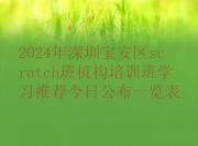 2024年深圳宝安区scratch班机构培训班学习推荐今日公布一览表