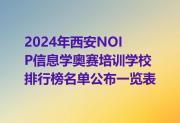 2024年西安NOIP信息学奥赛培训学校排行榜名单公布一览表