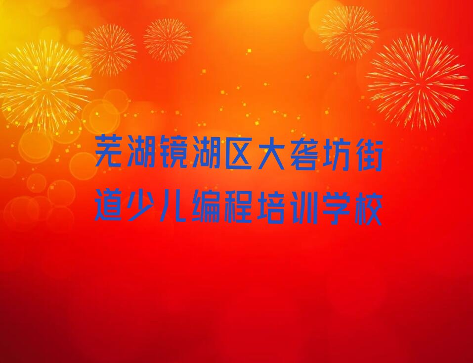 芜湖镜湖区大砻坊街道少儿编程培训学校