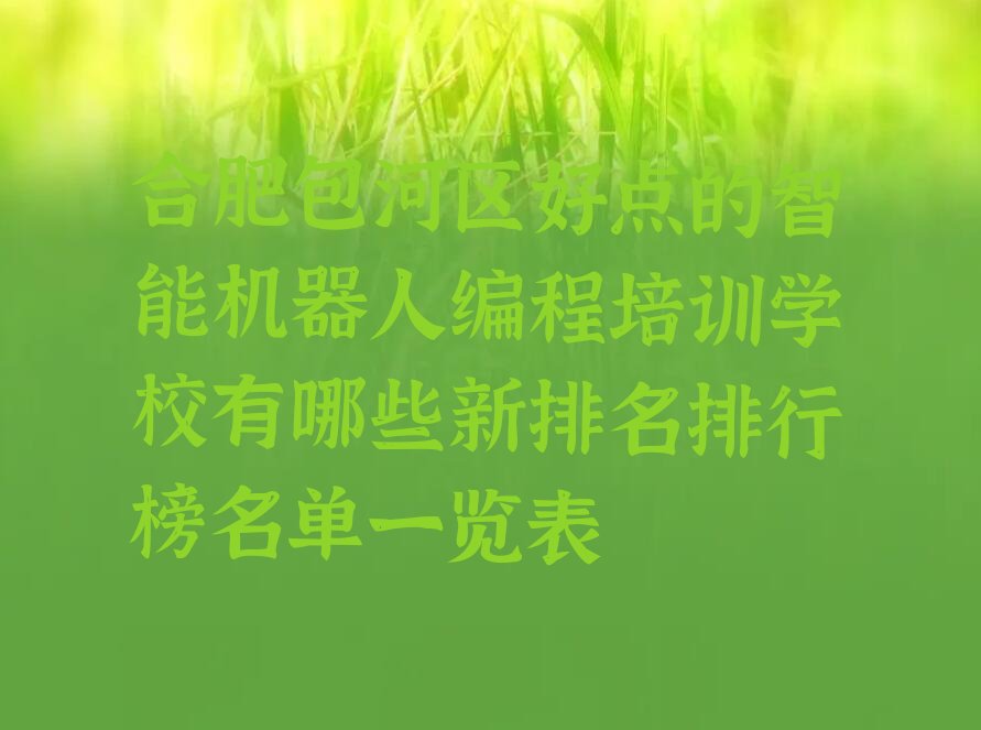 合肥包河区智能机器人编程培训学校