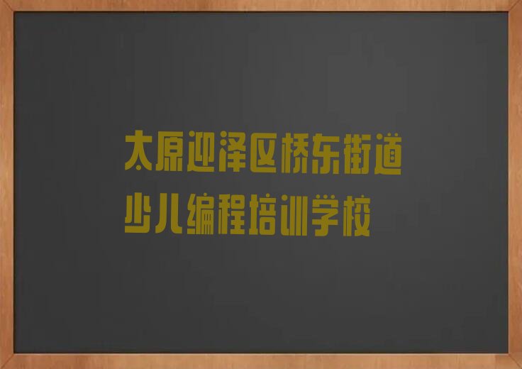 太原迎泽区桥东街道少儿编程培训学校