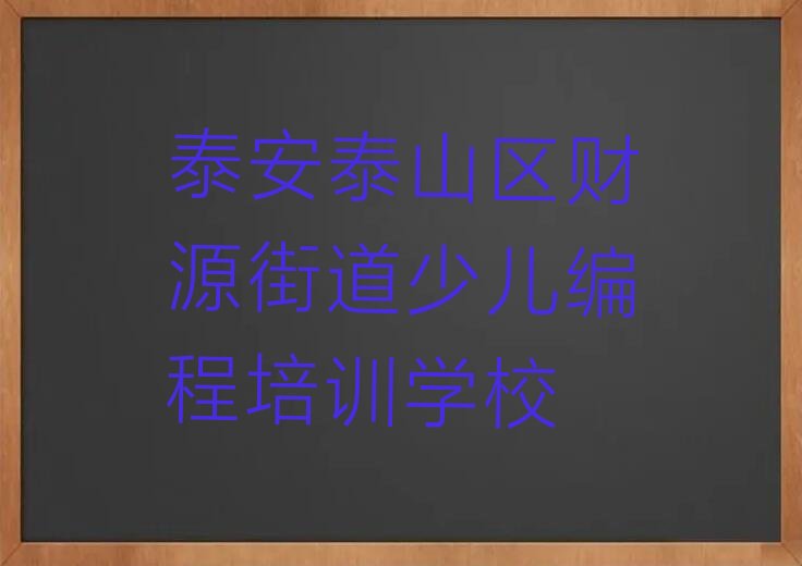 泰安泰山区财源街道少儿编程培训学校