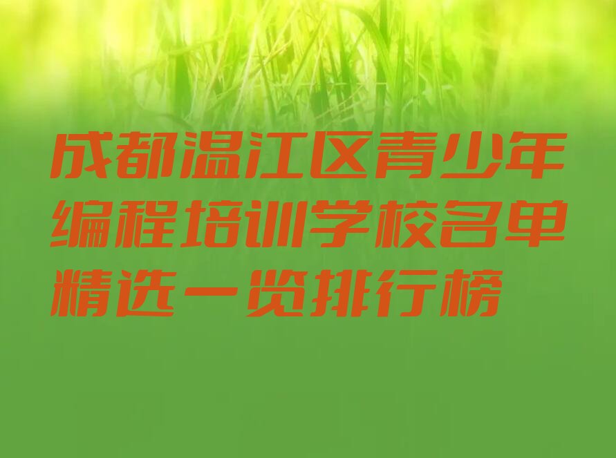 成都温江区柳城街道青少年编程培训学校