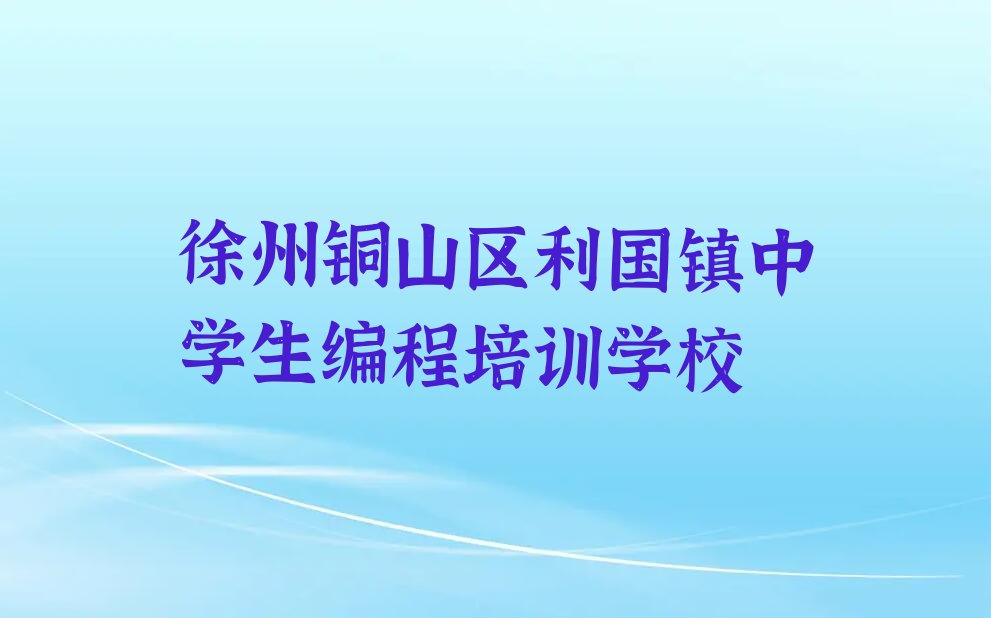 徐州铜山区利国镇中学生编程培训学校