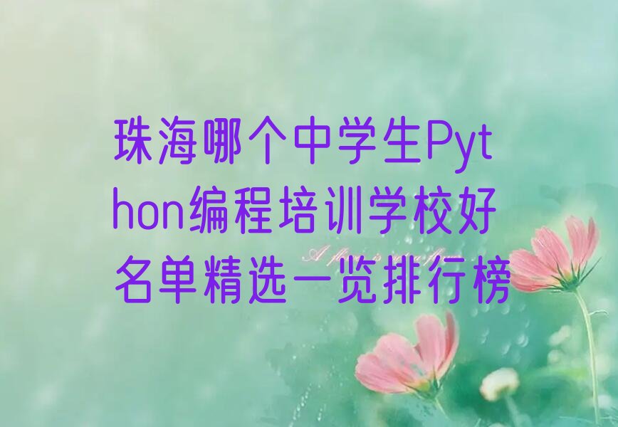 珠海金湾区联港工业区中学生Python编程培训学校