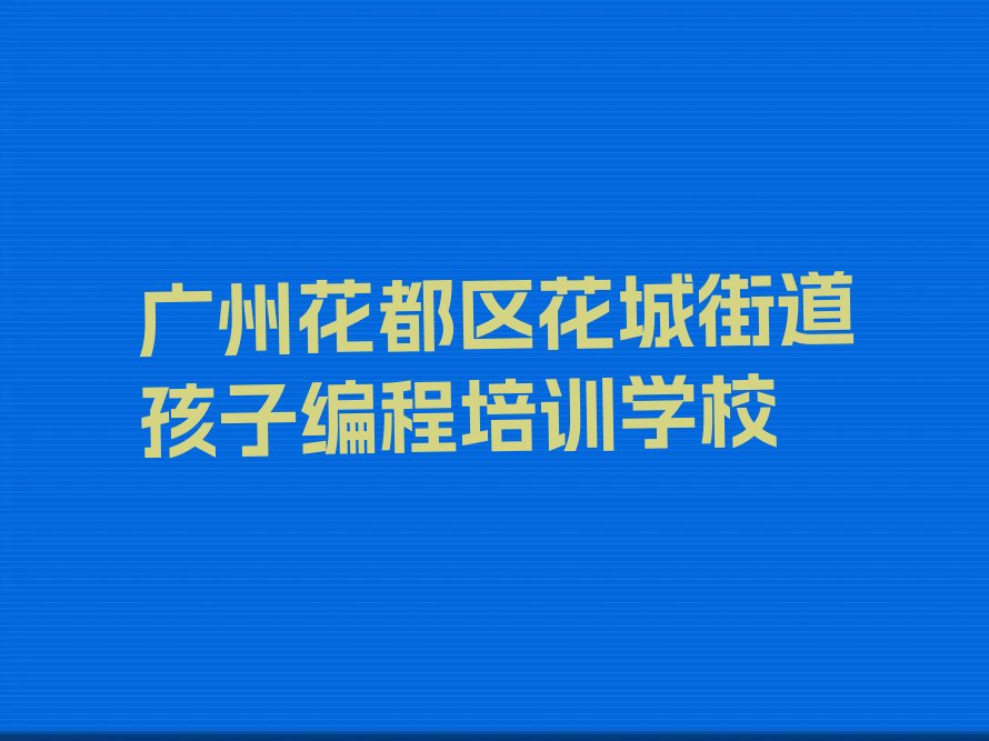 广州花都区花城街道孩子编程培训学校