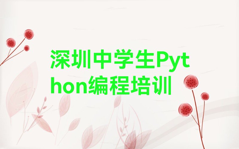 深圳光明区玉塘街道中学生Python编程培训学校