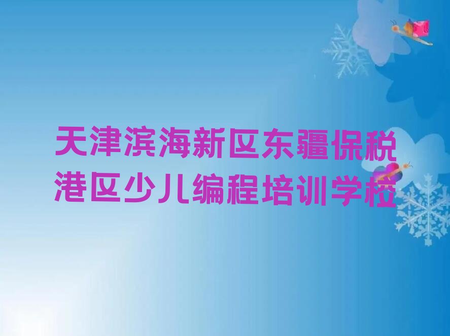 天津滨海新区东疆保税港区少儿编程培训学校