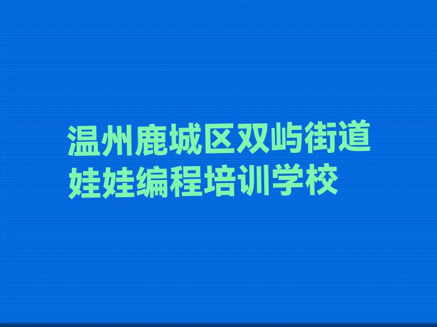 温州鹿城区双屿街道娃娃编程培训学校