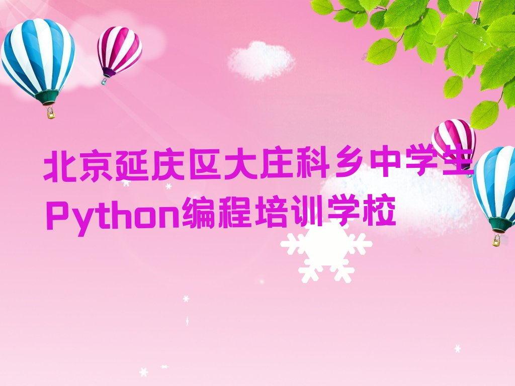 北京延庆区大庄科乡中学生Python编程培训学校