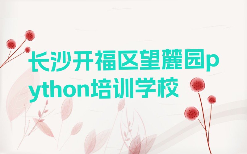 长沙开福区望麓园python培训学校